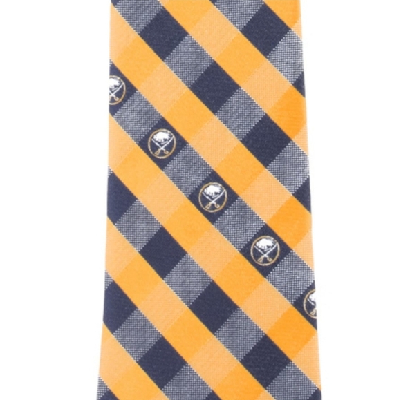 Buffalo Sabres Woven Poly Check Tie NHL Hockey Neckties Men's Neck Ties NWT NEW - Picture 2 of 4